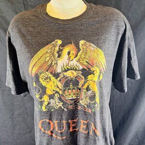 Queen Official Crest Band T-Shirt Heather Black Unisex Size Large (see details)